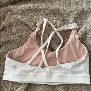 lululemon athletica  White Cross-Back Sports Bra size 10